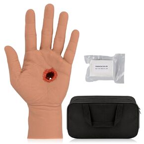 BleedingSim GSW Through Hand Wound Packing Training Kit, Stop The Bleed Training Kit, Bleed Control Kit for Medical Classes - Medium