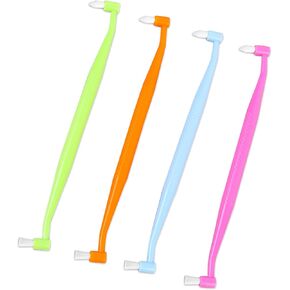 End Tuft Toothbrush, 4 PCS Orthodontic Toothbrush Gum Toothbrush Double-Ended Interspace Brush Proxy Brushes Dental Tools Soft Gap Small Head Toothbrush for Tooth Detail Cleaning