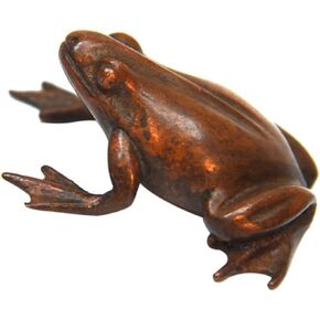 1pc Pure Copper Frog Ornament Mini Figurine Lucky Animal Collectible Figurine Vintage Decor for Home Tea Animal Figurine Sculpture Clay Tea Pet Frogs Coffee Table Statue Copper.