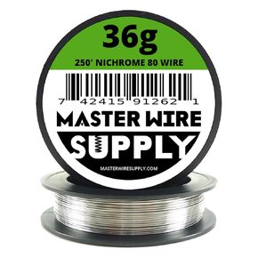 Nichrome 80 - 250' - 36 Gauge Wire - 250ft - 0.13mm - 0.005in - Made in USA - Master Wire Supply
