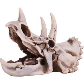 Dinosaur Skull Model,Dinosaur Bones Resin Replica Head Sculptures,Dinosau Simulated Teaching Skeleton Statue Model, for Home Office Decor Bookshelf Shelf Display