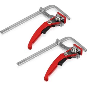 2024 Upgrade Ratcheting Table Clamp, Quick Track Saw Clamps Ratchet Guide Rail F Clamp MFT Clamp for MFT Table and Guide Rail System Wood Clamps Compatible with Festool (2PCS)