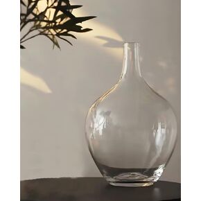 20" Extra Large Floor Glass Vase for Pampas Grass, Clear Tall Balloon Jug Decorative Floor Vase, Heavy Duty Floor Glass Vase for Branches Plant, Round Clear Vase for Living Room Boho Home Decor