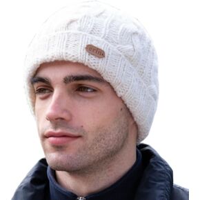 Cable Knit Turn Up Beanie - Charcoal Gray, One Size Fits Most