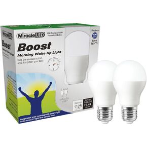 Miracle LED Boost Morning Wake Up Light, Replaces 100 Watt Bulbs, Natural Energy Light, 2-Pack