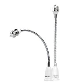 DiCUNO E26 to E26 Socket Extender (27.5CM/10.82 Inch Extension), Standard Medium E26 Base, 165℃ Heat-Resistant No Fire Hazard, Maximum Wattage 200W Bendable Light Bulb Extender Adapter of 2-Pack