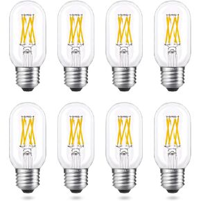 T45/T14 Dimmable E26 LED Light Bulb, 6W(60 Watt Equivalent), Soft White 3000K, Vintage LED Edison Tube Filament Bulbs for Chandelier Bathroom Vanity Ceiling Fan Pendant Lights, 8-Pack in Kuwait