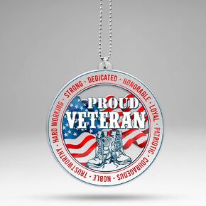 Memorial Car Hanging Ornament, Veteran Ornament, Gift for Fathers Day, Pendant for Rear View Mirror Car, Car Accessories, in Loving Memory, Gift for Loss of Loved One Soldier