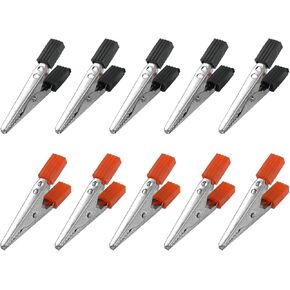 Alligator Clips, Insulated Electric Test Clip Connecting Battery, [Great for Electrical Devices] - 1.9 -Inch/Black, Red, Silver/20 Pcs