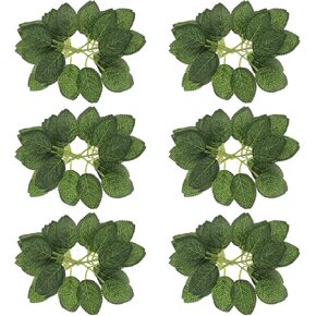 20 Pieces Rose Leaves Artificial Green Leaves for Decoration, Greenery for Centerpieces, Fake Rose Flower Leaves for DIY Bouquets, Wedding Party Birthday Proposal Decorations