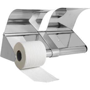 Double Toilet Paper Holder Roll Paper Shelf Commercial Toilet Paper Dispenser 304 Stainless Steel Dual Roll Toilet Tissue Holder Wall Mounted with Lock