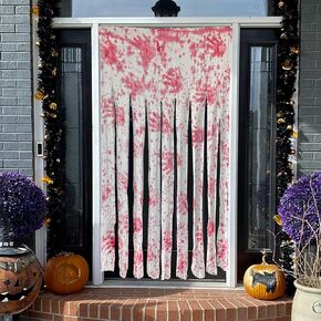 2Pcs Halloween Door Curtain Decorations, 65 x 39 Inch Scary Doorway Curtains with Bloody Hand Prints Creepy Cloth Curtain for Halloween Indoor Haunted House Theme Party Decorations