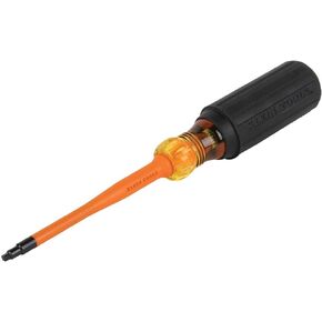 Klein Tools 6944INS Insulated Screwdriver, 1000V Slim Profile Tip, #2 Square with 4-Inch Shank, Cushion-Grip Handle