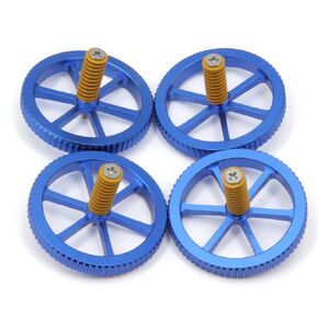Upgraded Blue Aluminum Hand Twist Knobs Leveling Nuts Wheels Diameter 60mm+Hot Bed Die Springs+M4x40mm Screws for Ender 3/3V2/3 Pro/Ender 5/5 Plus/Pro/CR-10/10S/10S Pro 3D Printer, 4pcs/Pack