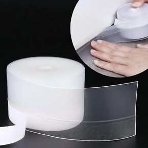 Under Door Draft Stopper,1.77in x 16.5FT,Bottom Door Sealer Strip, Adhesive Silicone Door Sweep, Winter Weather Stripping Strips for Side of Doors Windows Gaps Filler