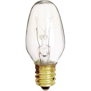 Satco S3791 120V 2/Card Candelabra Base 7-Watt 7C7 Night Light Bulb, Clear