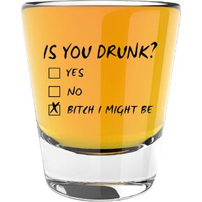 LitGifts Is You Drunk Shot Glass, Cute Shot Glasses for Women or Men, Funny Shot Glasses for Adults, Fun Gifts for Men or Women, Silly Drinking Glasses for Adults, 1.75 Ounce Glass Shot Glass in Saudi Arabia