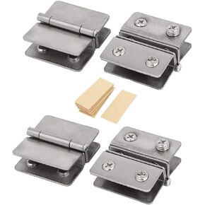Sydien 4PCS 5-8mm Thickness Adjustable Double Glass Door Clips Clamp Hinges