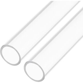 10" Clear Plastic Rigid Pipe 17mm x 20mm(0.7" x 0.8") Acrylic Tube Round Polycarbonate Tubing, [for Plumbing, Hydraulics, Aquarium, DIY] - 2Pcs