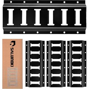 4Pack 1ft E Track Rails Tie Down Etrack Rail with Powder-Coated Steel e-Track for Garages, Workshops E-Tracks Accessories Black