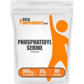 BulkSupplements.com Phosphatidylserine Powder - Phosphatidylserine Supplement, Sourced from Soy Beans - 300mg per Serving (60mg of Phosphatidylserine), 25g (0.88 oz) (Pack of 1)