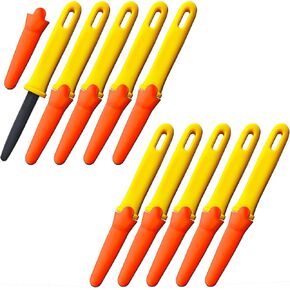 CANARY Corrugated Cardboard Cutter with Sheath 7.5" [Non-Stick Coating Blade], Safety Box Cutter Package Opener Tool, Made in JAPAN, Yellow (Industrial Bulk Pack 10 pcs)