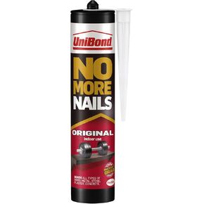 No More Nails Original, Heavy-Duty Mounting Adhesive, Strong Glue for Wood, Ceramic, Metal & More, White Instant Grab Adhesive, 1 x 365g Cartridge