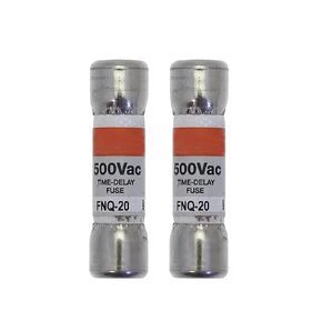 2 Pcs FNQ-20 (FNQ 20) 20Amp Time-delay Fuses 500Vac