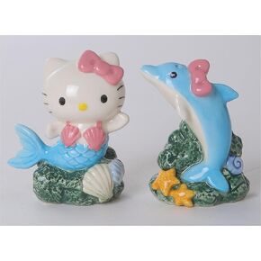 Blue Sky Clayworks Hello Kitty Mermmaid and Dolphin Salt and Pepper Set, 3.50-inches Height, Home Decorative Accessories, 23632