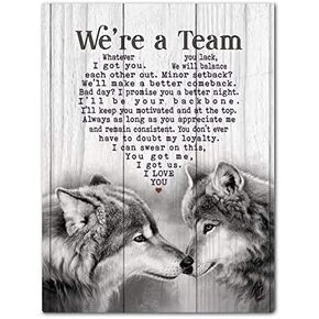 Generic We are A Team I Love You Great Gift for Wolf Lovers Framed Matte Poster - Sized 12 x 18 Inch - Perfect Print for Bedroom or Home Office - Wall Art Home Decord, White