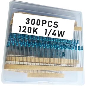 120k 1/4W, 120k 1/4W, 120k ohm, 120k 1/4W, 120kresistor, 120k ohm resistor, 120k ohm Metal resistor, 120k Metal Film resistors 1/4w(0.25w) 1% tolerance 0.01 MF Metal Film Fixed Resistor 300 pcs