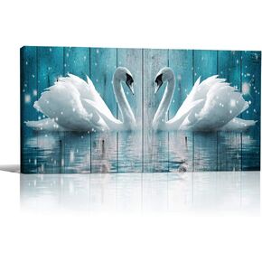 DZRWUBHS Wall Art for living room Canvas wall decorations for bathroom Modern Wall decor Family Bedroom Wall Pictures Two swans Artwork Kitchen office Home decoration Abstract painting