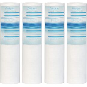 Geekpure 10 Inch PP Polypropylene Sediment Replacement Filter for RO Water Filtration-2.5" x 10" -5 Micron-Pack 4