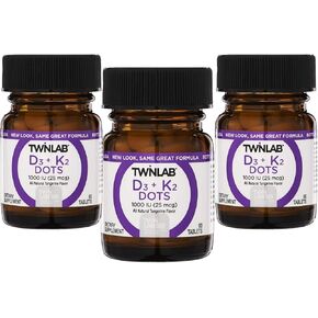 Twinlab Vit D3 1000 & K2 Dots, 3 pk