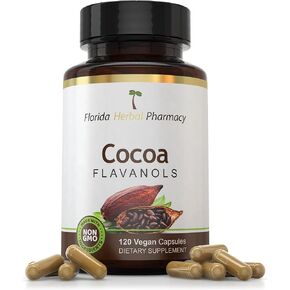 Florida Herbal Pharmacy, Cocoa Flavanols Extract Capsules 10:1 (120 Capsules) 500 mg per Capsule, 1000 mg Serving (1)