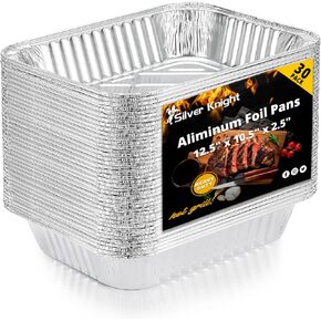 9x13 Aluminum Pans Disposable Foil Pans (30-Pack), Half Size Deep Steam Table Pans Extra Thick for Baking, Cooking, Roasting, Heating …