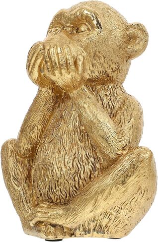 3 Wise Monkey Statue Hear No Evil See No Evil Speak No Evil Monkeys Statue Resin Golden Monkeys Figurines for Home Feng Shui Decorations Animal Lover Speak No Evil in Saudi Arabia