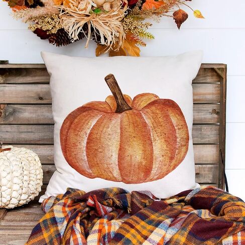 Fall Decor Pillow Covers 12x20 Inch Rustic Fall Pumpkins Hello Pumpkin Vintage Retro Lumbar Throw Pillow Cover for Farmhouse Autumn Fall Decorations Fall Decorative Pillows for Sofa Couch in Saudi Arabia