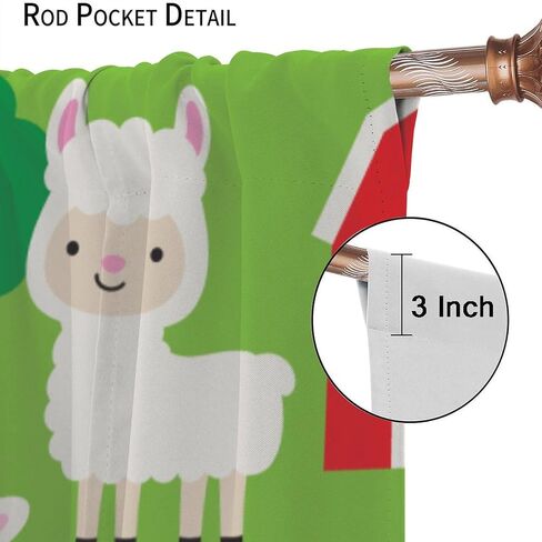 Cartoon Animal Curtains for Kids Girls Boys,Cute Farm Pig Horse Sheep Cow Print Window Treatments for Nursery Bedroom Baby Room Décor Drapes 2 Panel Sets Total Size 42" x 45" in Saudi Arabia