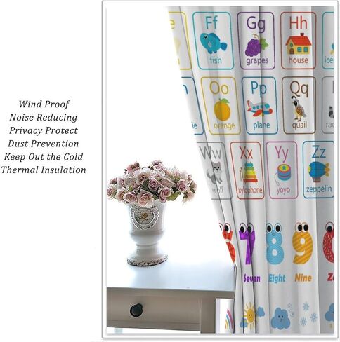 Cartoon Animal Curtains for Kids Girls Boys,Cute Farm Pig Horse Sheep Cow Print Window Treatments for Nursery Bedroom Baby Room Décor Drapes 2 Panel Sets Total Size 42" x 45" in Saudi Arabia
