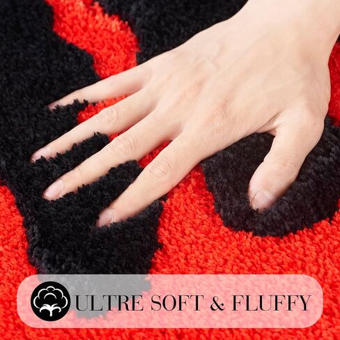 سجادة حمام تريبي هابي فيس باللون الوردي - سجاد رائع لغرفة النوم، سجادة بريبي، سجادة هيبي غير قابلة للانزلاق، سجادة عصرية ممتعة وغير تقليدية، ديكور وردي لغرفة النوم وممر الحمام in Kuwait