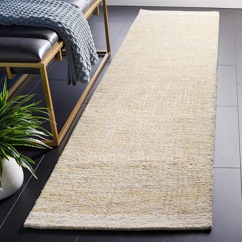 سجادة SAFAVIEH Metro Collection Runner - 2'3" x 9'، عاجي ورمادي، صوف مصنوع يدويًا، مثالية للمناطق ذات حركة المرور العالية في غرفة المعيشة وغرفة النوم (MET151F) in Saudi Arabia