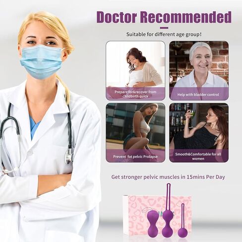 Kegel Ball for Women, EINNEK 3pcs Pelvic Floor Muscle Trainer Doctor Recommends for Bladder Control Incontinence Prolapse, Muscle Tightening & Strengthen Stimulator Ball, Purple in Saudi Arabia
