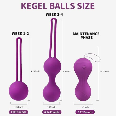 Kegel Ball for Women, EINNEK 3pcs Pelvic Floor Muscle Trainer Doctor Recommends for Bladder Control Incontinence Prolapse, Muscle Tightening & Strengthen Stimulator Ball, Purple in Saudi Arabia