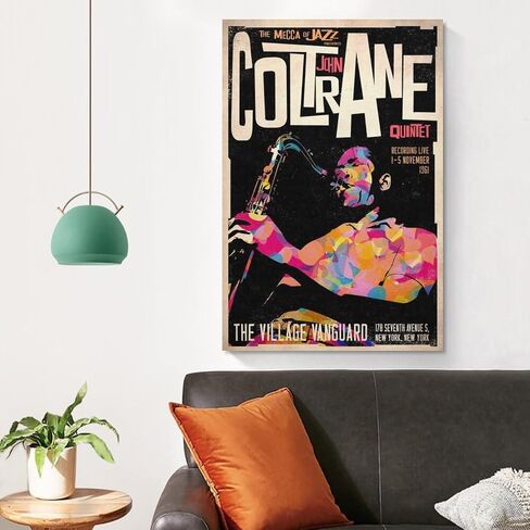 jwjkdsld Vintage John Coltrane Concert Reproduction Saxophone Jazz Music Poster Wall Art Paintings Canvas Wall Decor Home Decor Living Room Decor Aesthetic Prints 16x24inch(40x60cm) Unframe-style-2 in Saudi Arabia