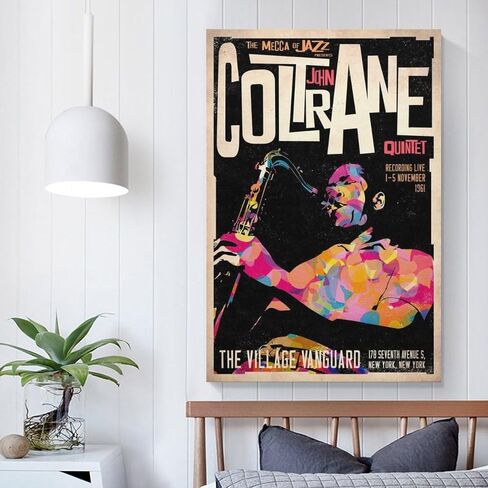 jwjkdsld Vintage John Coltrane Concert Reproduction Saxophone Jazz Music Poster Wall Art Paintings Canvas Wall Decor Home Decor Living Room Decor Aesthetic Prints 16x24inch(40x60cm) Unframe-style-2 in Saudi Arabia