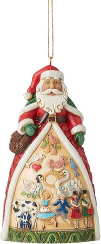 زينة معلقة من Enesco Jim Shore Heartwood Creek Santa Twelve Days of Christmas، مقاس 4.33 بوصة، متعددة الألوان in Saudi Arabia