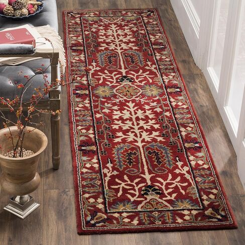 SAFAVIEH Antiquity Collection Runner Rug - 2'3" x 6', Red & Multi, Handmade Traditional Oriental Wool, Ideal for High Traffic Areas in Living Room, Bedroom (AT64A) in Saudi Arabia