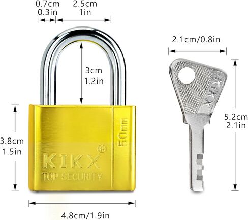 قفل 50 مم مع مفاتيح، 2 أقفال للأبواب، أقفال أمنية، قفل بمفتاح للسقيفة، المستودع، المرآب، الخزانات in Kuwait