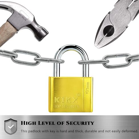 قفل 50 مم مع مفاتيح، 2 أقفال للأبواب، أقفال أمنية، قفل بمفتاح للسقيفة، المستودع، المرآب، الخزانات in Kuwait